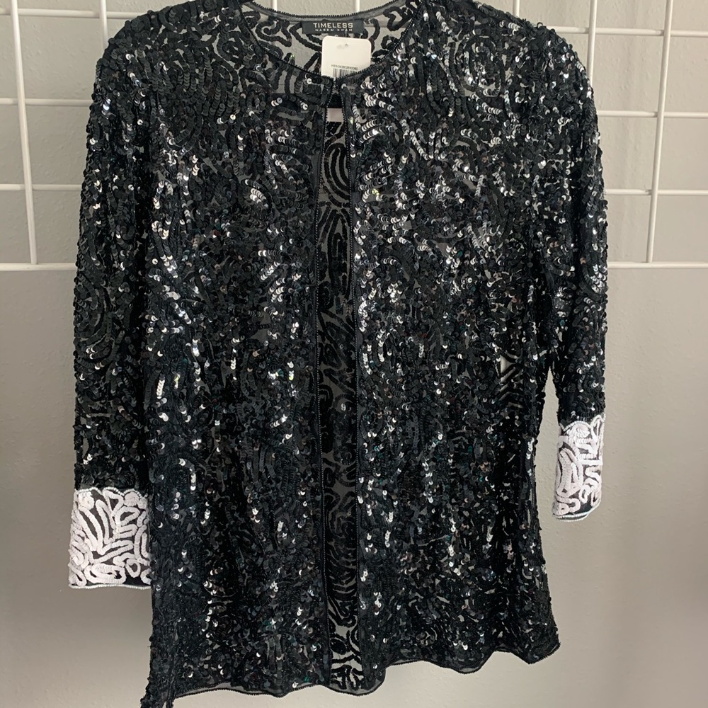 Timeless by Naeem Khan Sequin Cardigan